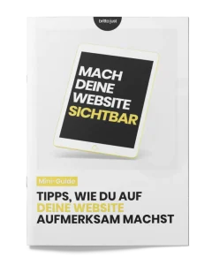 Cover des Mini-Guides "Tipps, wie Du auf Deine Website aufmerksam machst".