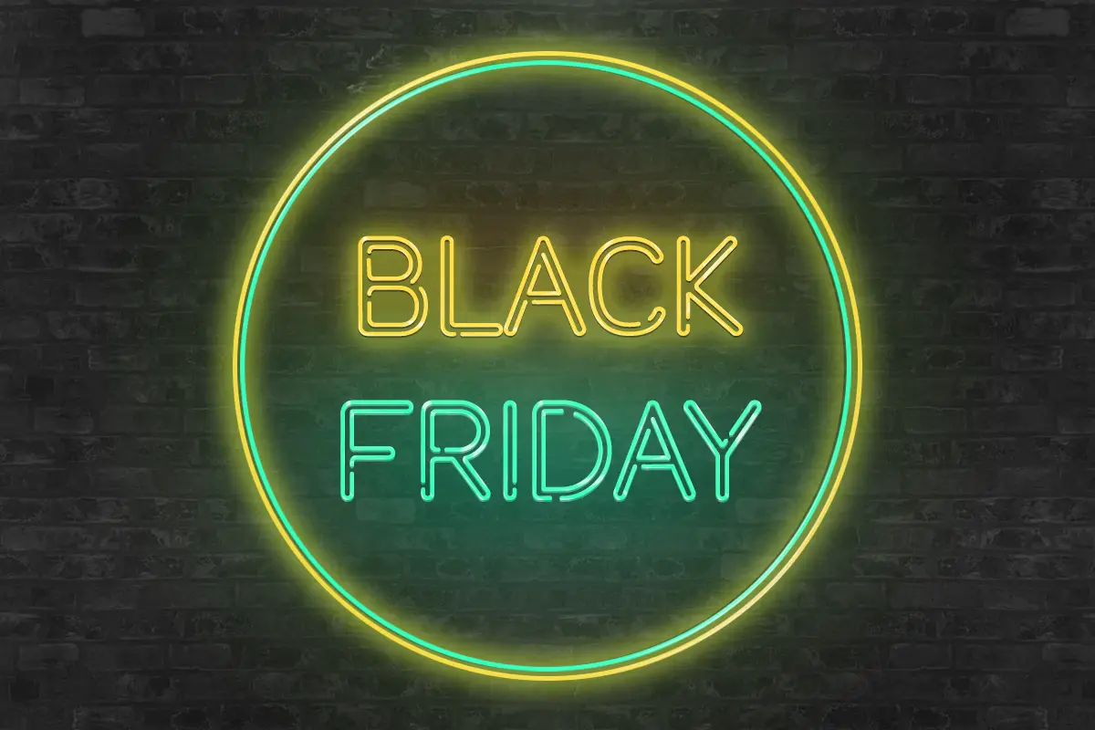 Neonsignal für Black Friday.