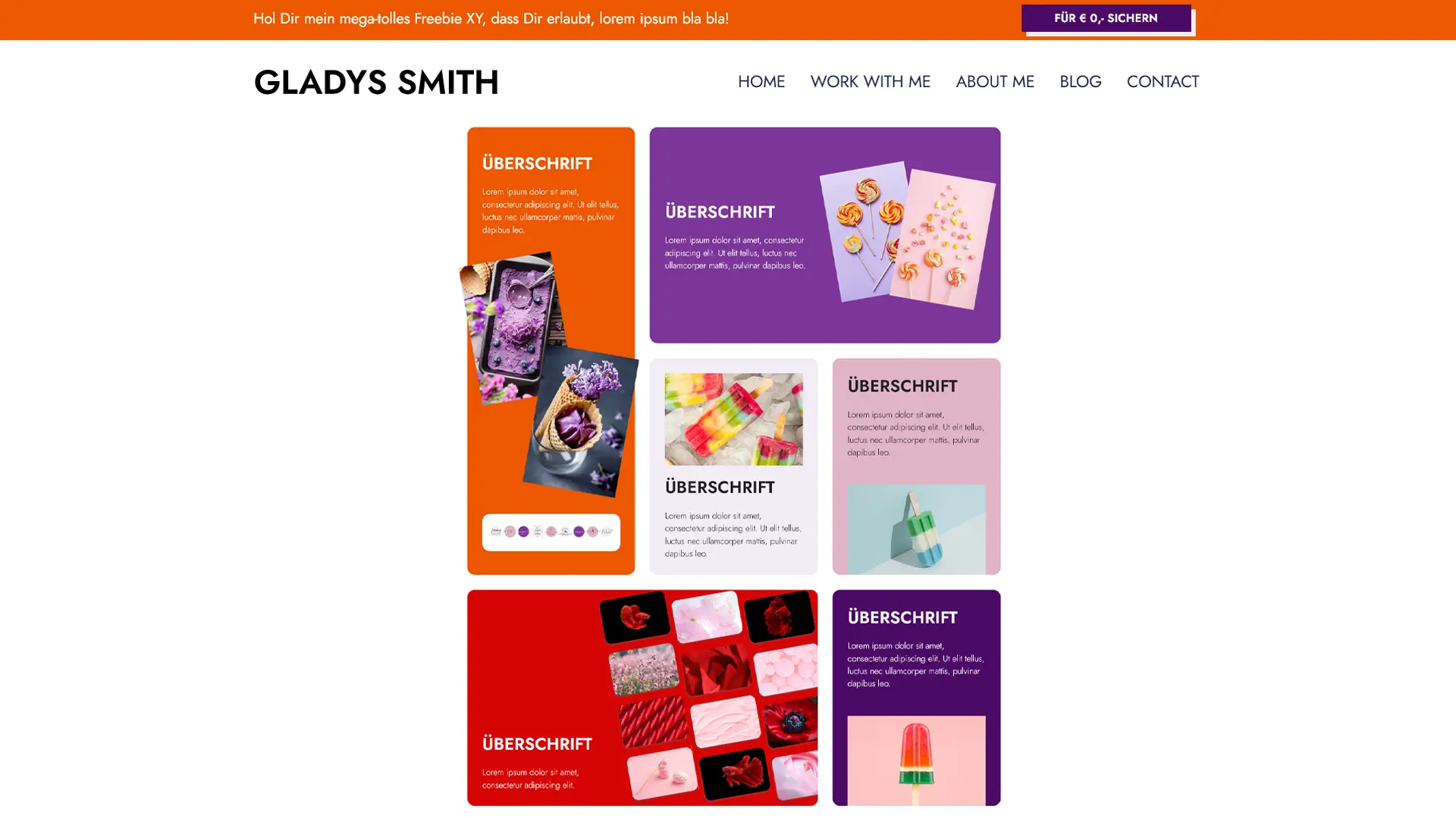 Ein ansprechendes Design im Bento Grid auf einer Website nachher.