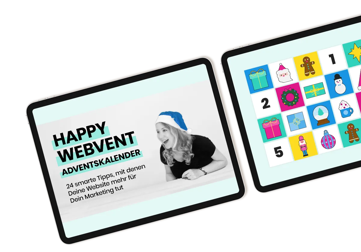 Happy Webvent Adventskalender – 24 smarte Marketinghacks für Deine Website.